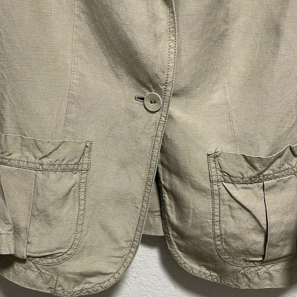 J.Jill Silk Linen Blend One Button Blazer Size Medium Petite - Picture 2 of 7